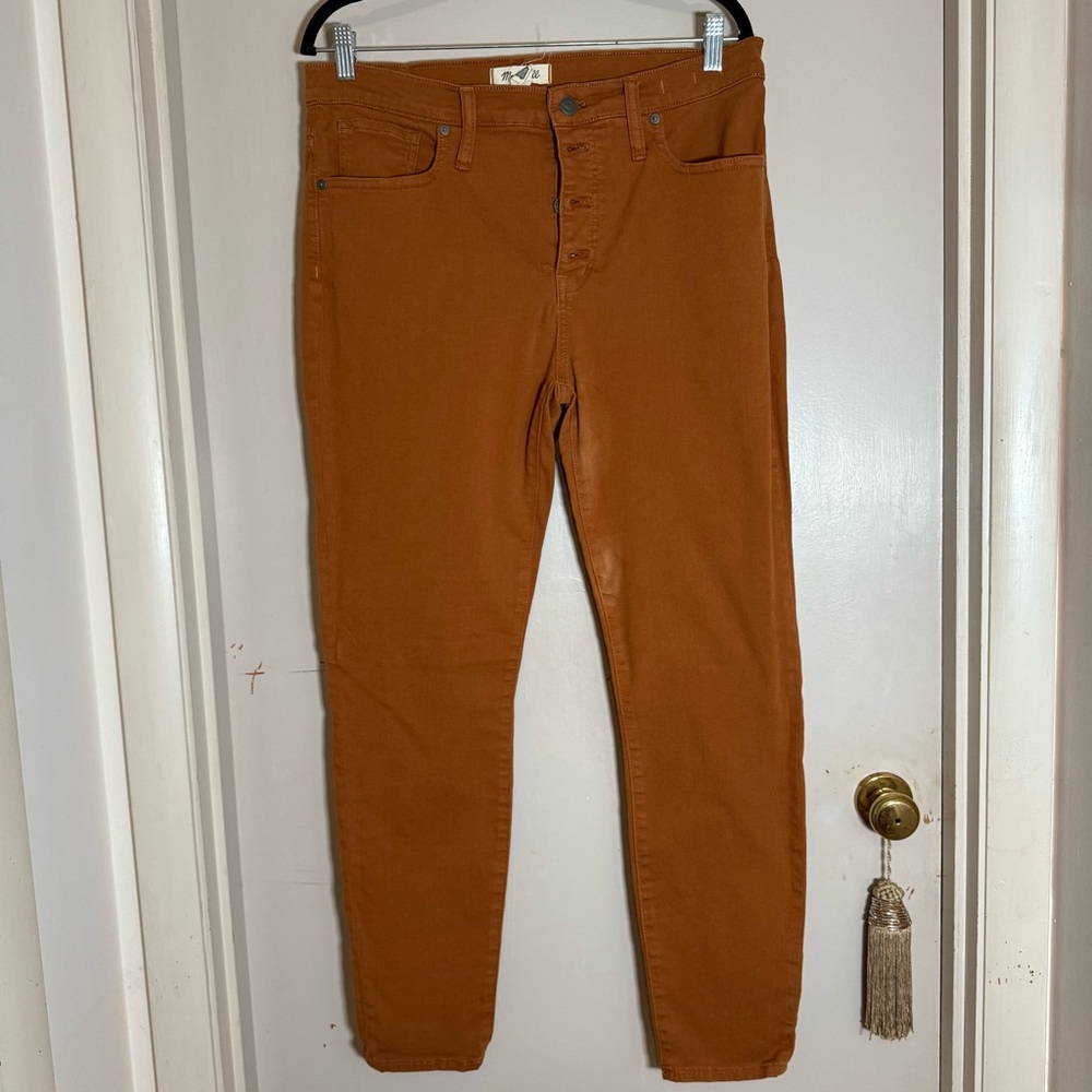 Madewell Mustard Orange Button Fly Mid Rise Skinny Jeans - Size 31